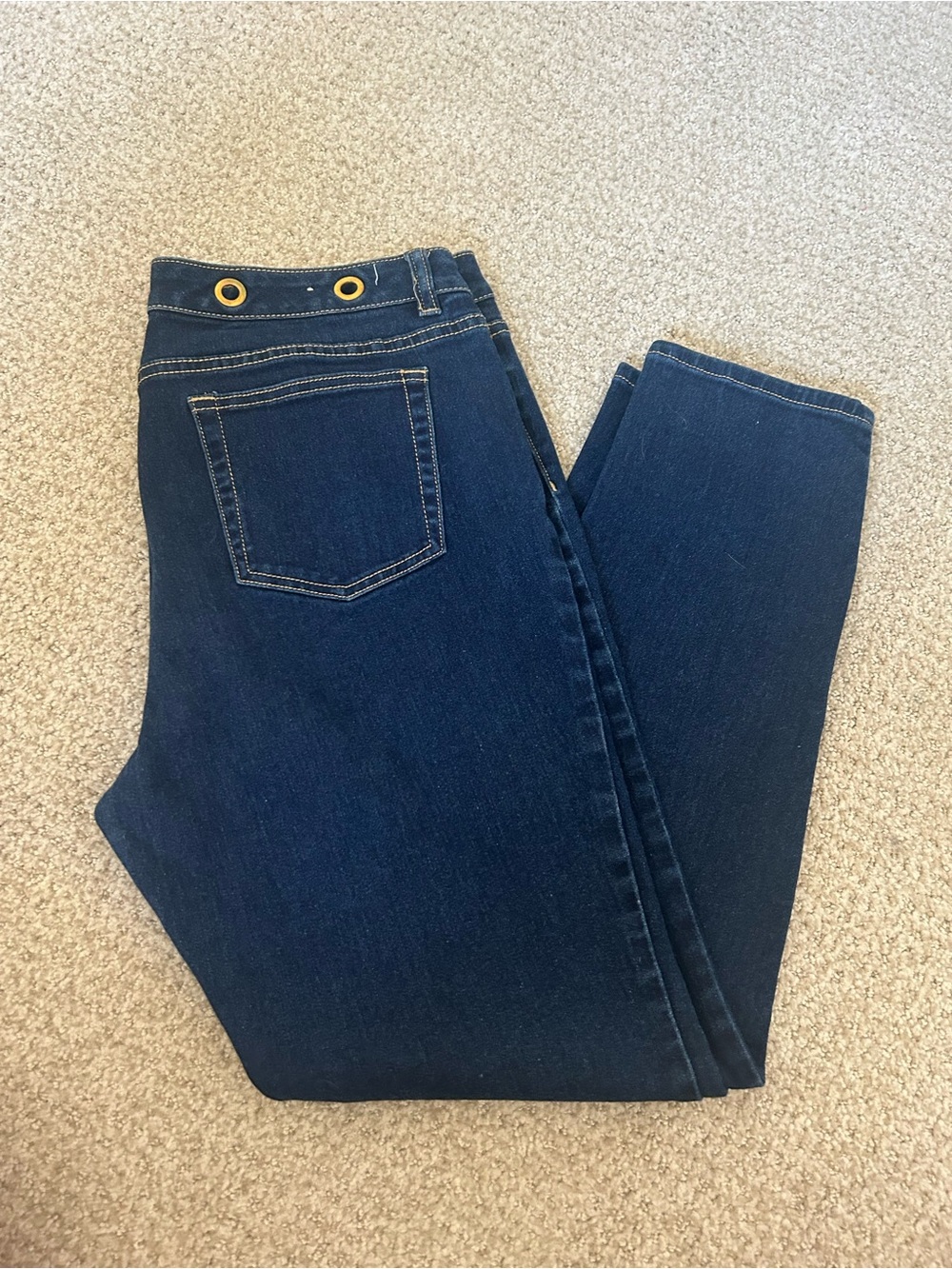 Michael Kors Dark Blue High-Rise Straight Jeans